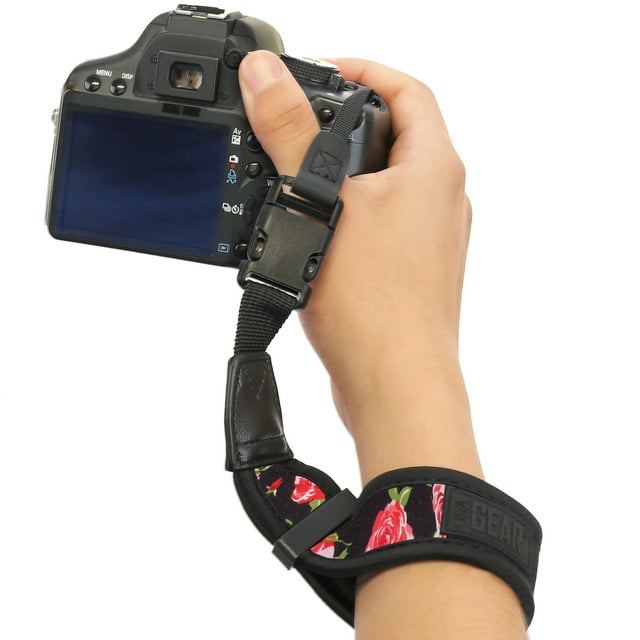 USA Gear Digital Camera Wrist Strap with Padded Neoprene Design and Quick Release Buckle System