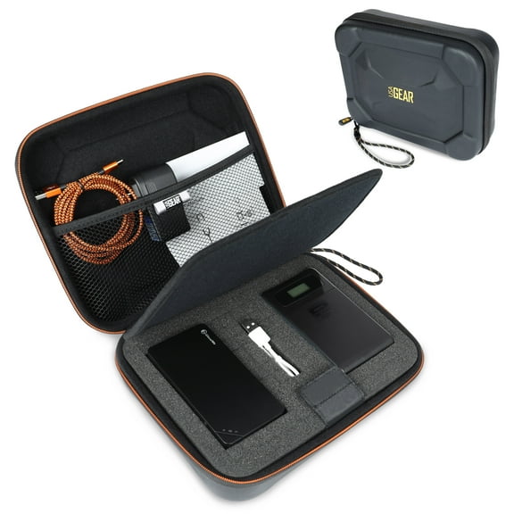 USA Gear Large Portable Wifi Hotspot Travel Case, Lightweight, Customizable Foam Interior, Black