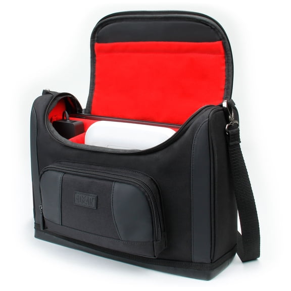 USA Gear Portable Photo Printer Bag Compatible with Canon Selphy CP1500, Water Resistant (Red)