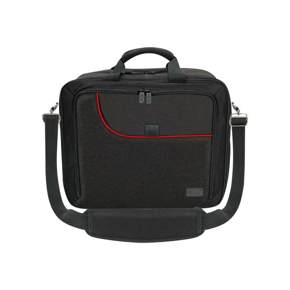 USA GEAR Carrying Case Compatible with Nintendo Switch, Gamecube Controller, Adapter, Pro-Controller, and More Gaming Accessories - Customizable Interior, Shoulder Strap, and Padded Interior - Red