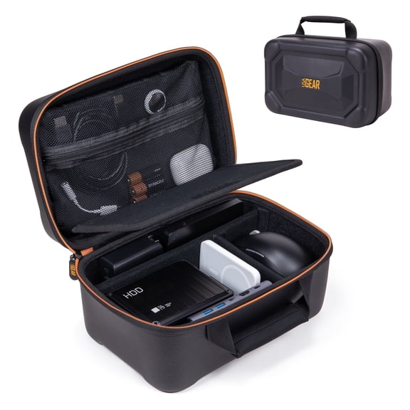 USA Gear Travel Tech Organizer 10" Case for Cables, External Hard Drive with Customizable Dividers