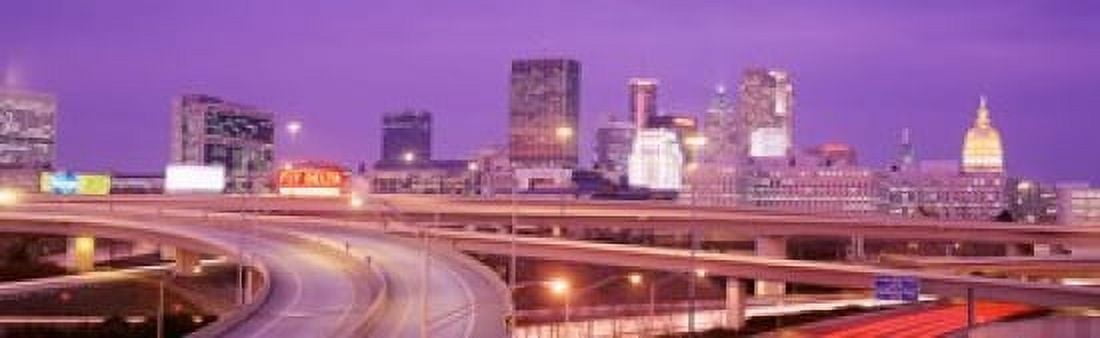 USA Georgia Atlanta Skyline at dusk Canvas Art - Panoramic Images (18 x 6)