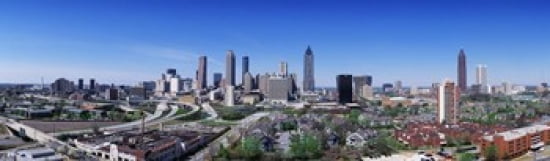 USA Georgia Atlanta skyline Canvas Art - Panoramic Images (38 x 12)