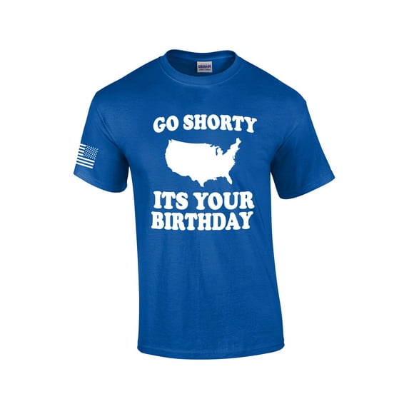 USA Go Shorty It's Your BIrthday Tee Fourth of July Independence Day Short Sleeve T-shirt Graphic Tee Graphic Tee-Royal-medium