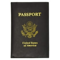 USA Gold Genuine Leather Passport Cover for Travel with Credit Card Slots 601 CF USA (C)