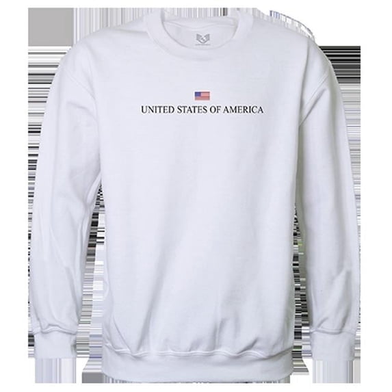 USA Graphic Crewneck Sweatshirt, White - Large