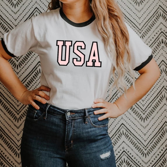 USA Graphic Ringer Tee