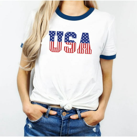 USA Graphic Ringer Tee