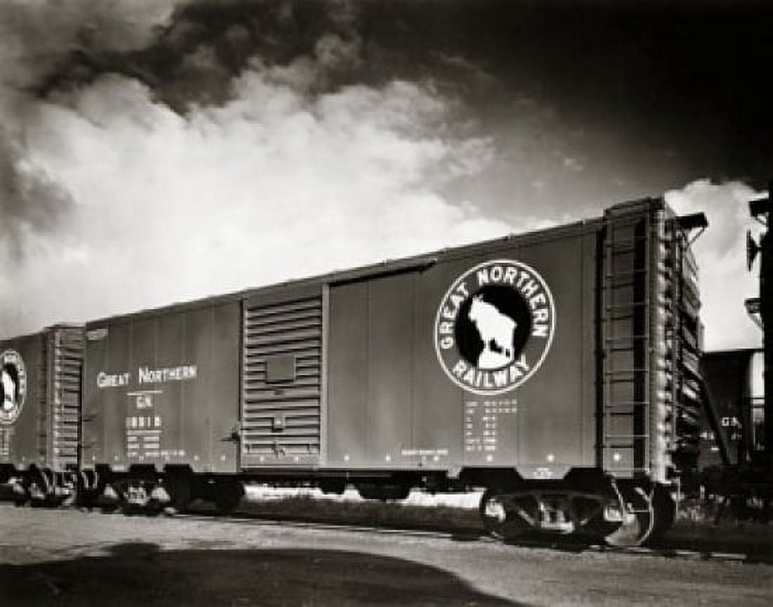 USA Great Northern Railway Freight train on railway track Canvas Art - (24 x 36)