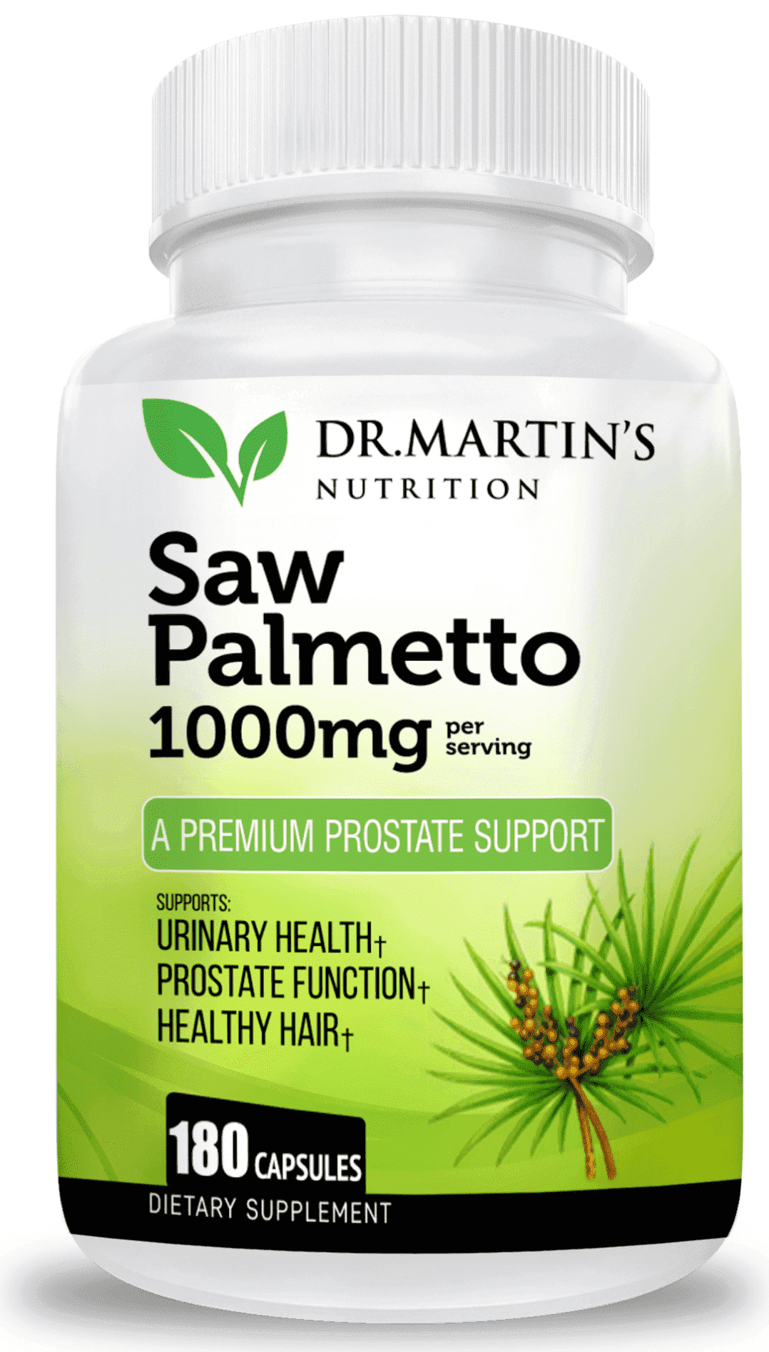 USA Grown 1000mg Saw Palmetto Prostate Supplement for Men & Women 180 Capsules | Saw palmetto for Women Hair Growth | Help Maintain Normal Urination Frequency & Natural DHT Blocker