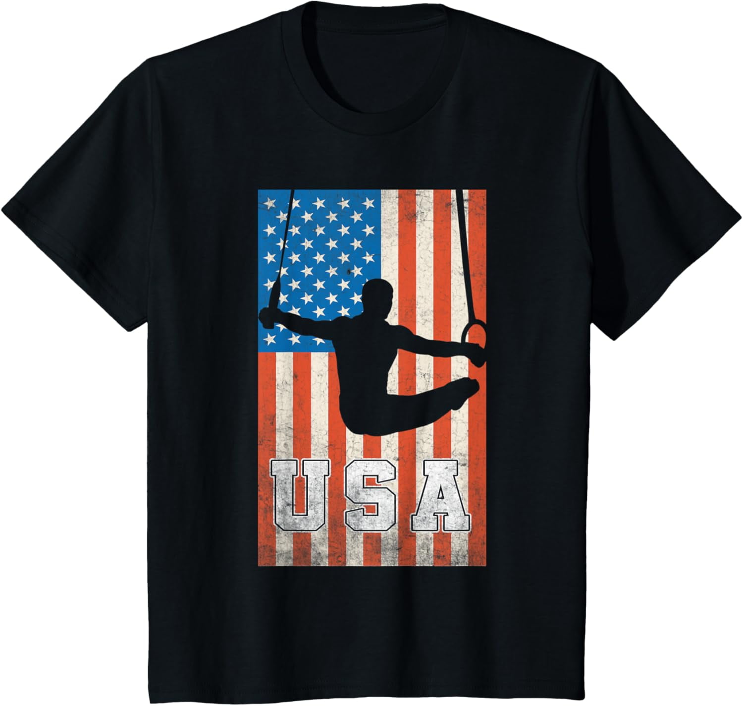 USA Gymnast Mens Gymnastics Team Athlete American Flag TShirt