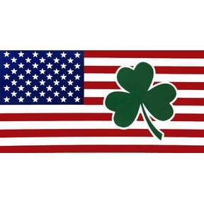 USA HAPPY ST PATRICKS DAY Irish Shamrock Vinyl Decal Bumper Sticker 3.75"x7.5"