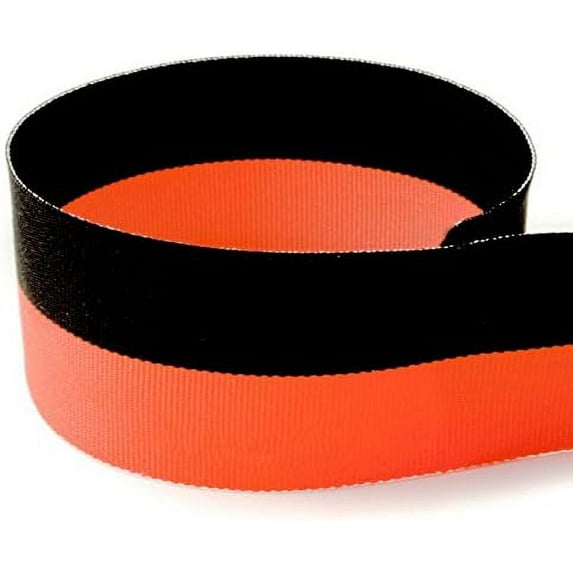 USA Halloween Made 1-3/8“ Black & Orange Bi Striped Grosgrain Ribbon (Black & Orange Ribbon) - 20 Yards (Multiple Yardages Available)