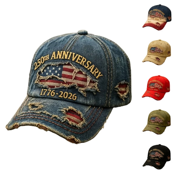 USA Hat for Men 250th Anniversary Distressed Cap 1776-2026 Patriotic Tribute Baseball Cap Adjustable Unisex Gifts for Patriots,Camouflage Green
