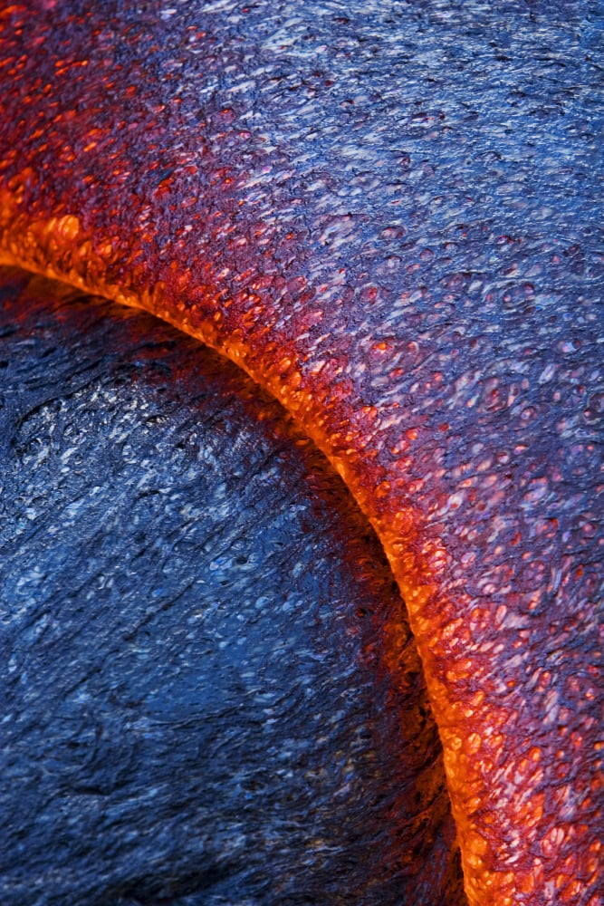USA Hawaii Close up of molten Pahoehoe lava from Kilauea Volcano in Hawaii Volcanoes National Park Big Island Canvas Art - Ron Dahlquist Design Pics (11 x 17)