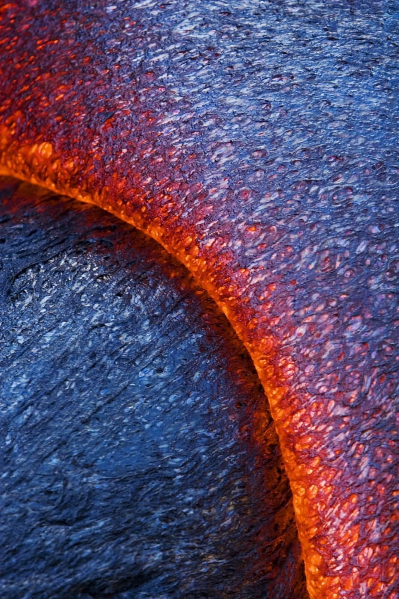USA Hawaii Close up of molten Pahoehoe lava from Kilauea Volcano in Hawaii Volcanoes National Park Big Island Canvas Art - Ron Dahlquist Design Pics (22 x 34)