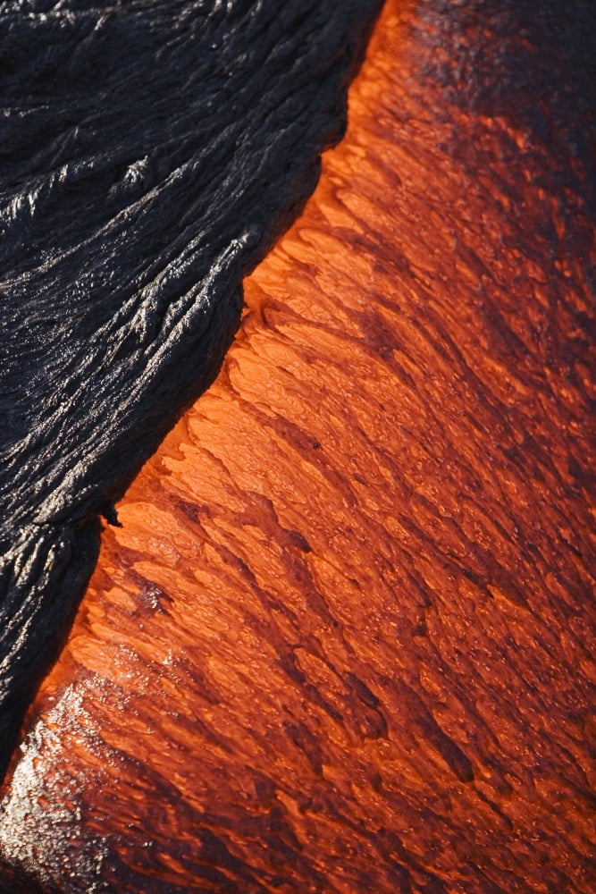 USA Hawaii Close up of molten Pahoehoe lava from Kilauea Volcano in Hawaii Volcanoes National Park Big Island Canvas Art - Ron Dahlquist Design Pics (22 x 34)