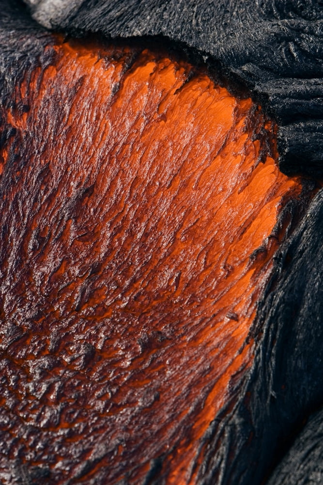 USA Hawaii Close up of molten Pahoehoe lava from Kilauea Volcano in Hawaii Volcanoes National Park Big Island Canvas Art - Ron Dahlquist Design Pics (22 x 34)