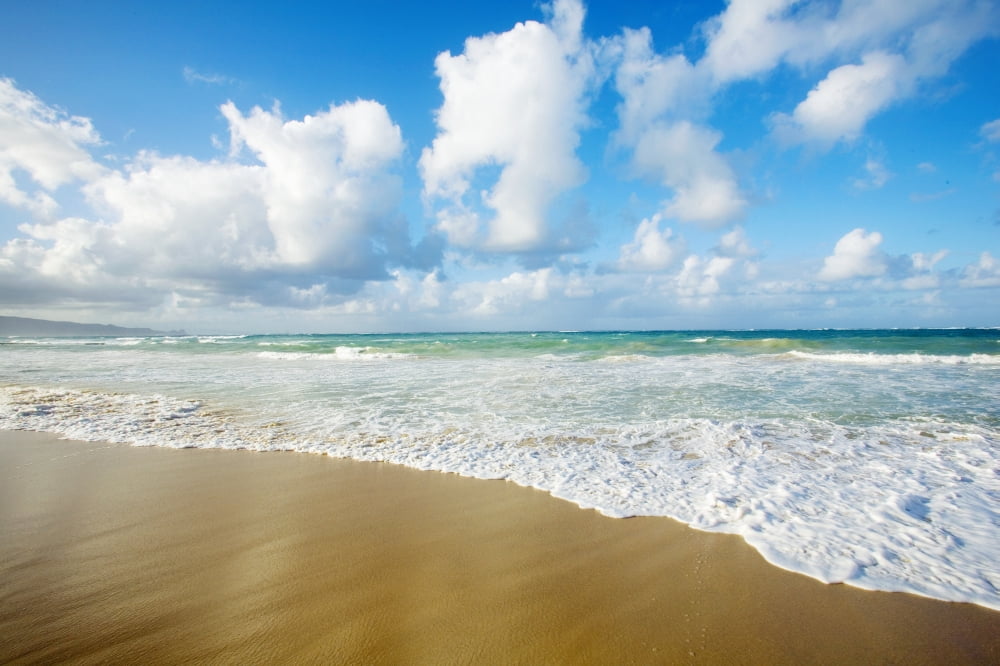 USA Hawaii Islands Maui Sea with clouds Baldwin Beach Canvas Art - Ron Dahlquist Design Pics (17 x 11)