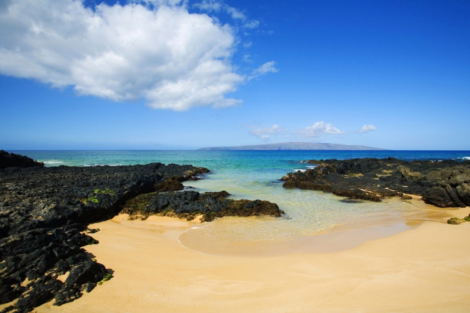USA Hawaii Makena Maui Wai Or Secret Beach Maui Canvas Art - Ron Dahlquist Design Pics (19 x 12)
