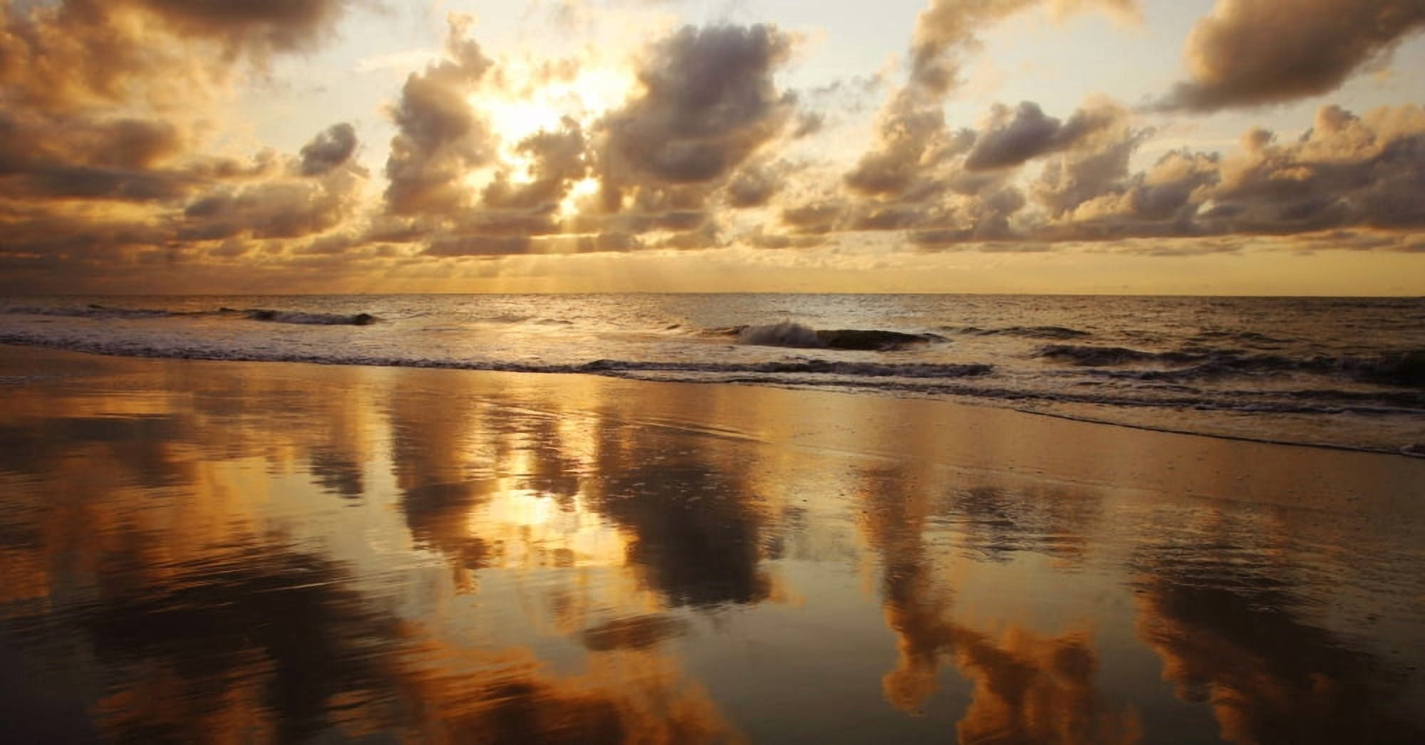USA Hawaii Maui Sunset At Kamaole Beach One Kihei Canvas Art - Ron Dahlquist Design Pics (20 x 10)