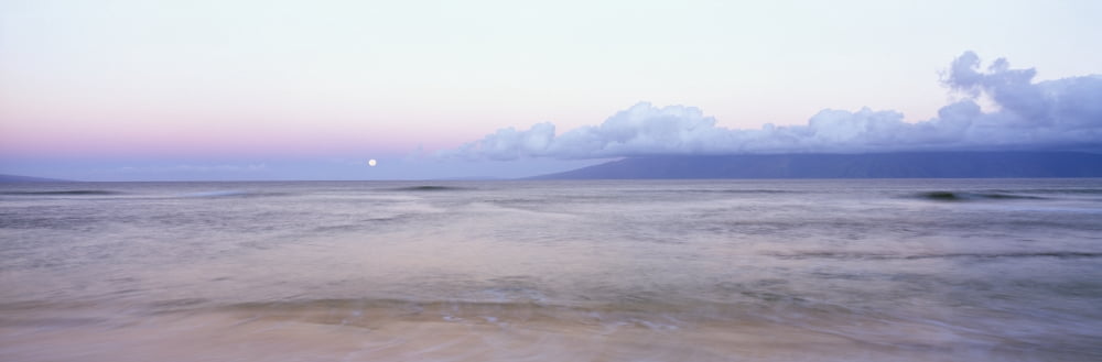 USA Hawaii Molokai In Distance Maui Misty Morning Skies And Ocean Canvas Art - Bill Schildge Design Pics (29 x 9)