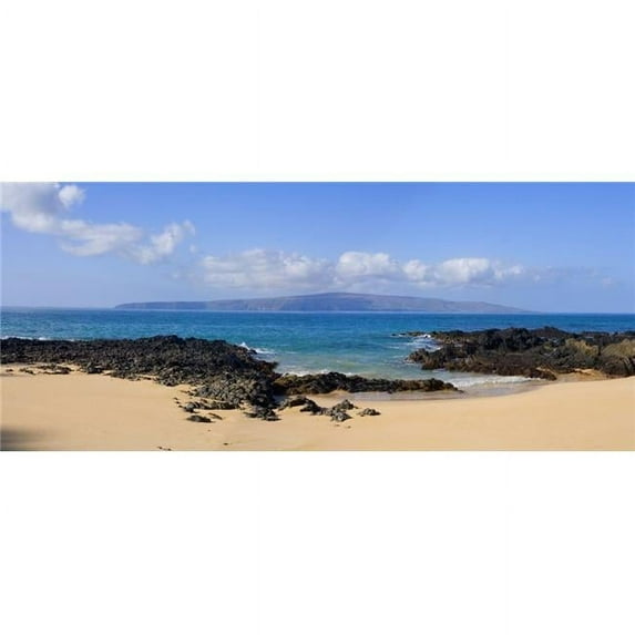 USA Hawaii Wai Beach with Kahoolawe in background - Maui Poster Print, 42 x 18 - Large