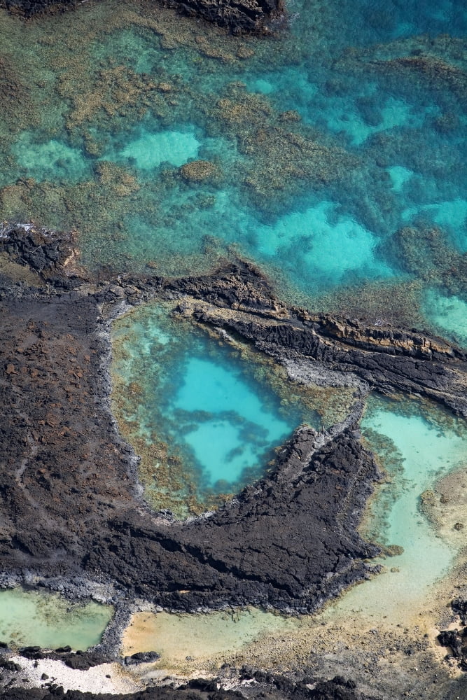 USA Hawaii view from above La Perouse Bay Ahihi Kinau Natural Preserve Canvas Art - Ron Dahlquist Design Pics (22 x 34)