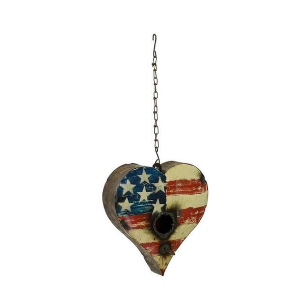 USA Heart Shaped Birdhouse for Decor