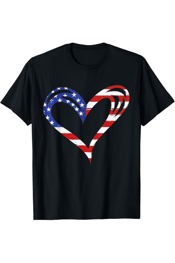 USA Heart United States of America American Flag July 4th T-Shirt