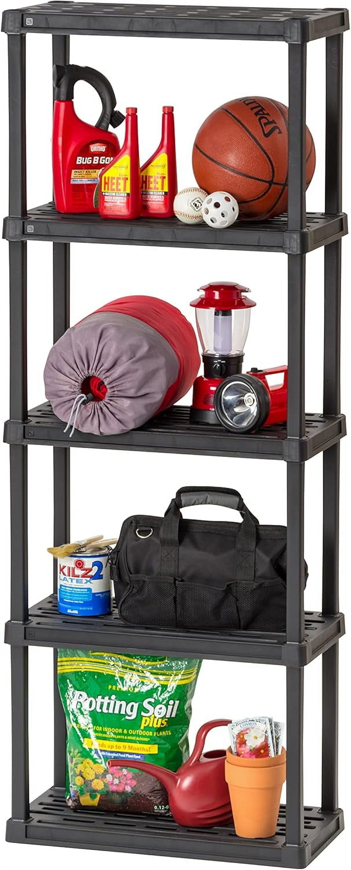 USA Heavy Duty Plastic Storage Shelves, 160lb Capacity, Medium Modular