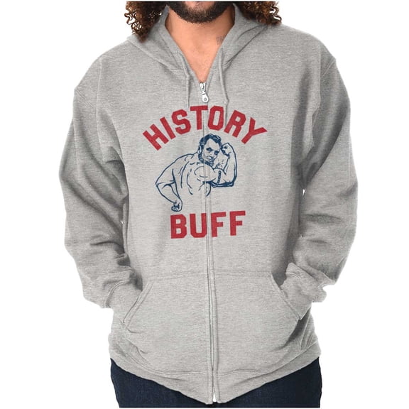 USA History Buff Abe Lincoln Joke Unisex Fleece Graphic Zip Up Hoodie Brisco Brands 5X