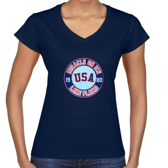USA Hockey Adult Miracle on Ice 1980 USA Hockey Team Ladies Tee