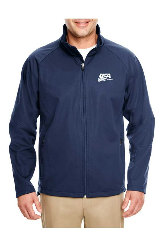 Mens Full Zip Performance Athletic Jacket Coat Two Tone (Navy, S)
