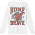 thumbnail image 1 of USA Home of the Brave White Adult Crew Neck Long Sleeve Tee-Medium, 1 of 3
