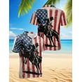 thumbnail image 1 of USA Horse Racing Silhouette Hawaiian Shirt for Men, Button Down Summer Beach Short Sleeve, S-5XL, 1 of 2