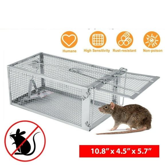 USA Humane Live Catch Cage for Mice and Small Rodents, Reusable Galvanized Steel Trap, Easy to Set