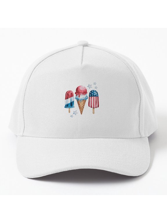 USA Ice Cream Baseball Cap, American Dessert Graphic, Everyday Hat Style