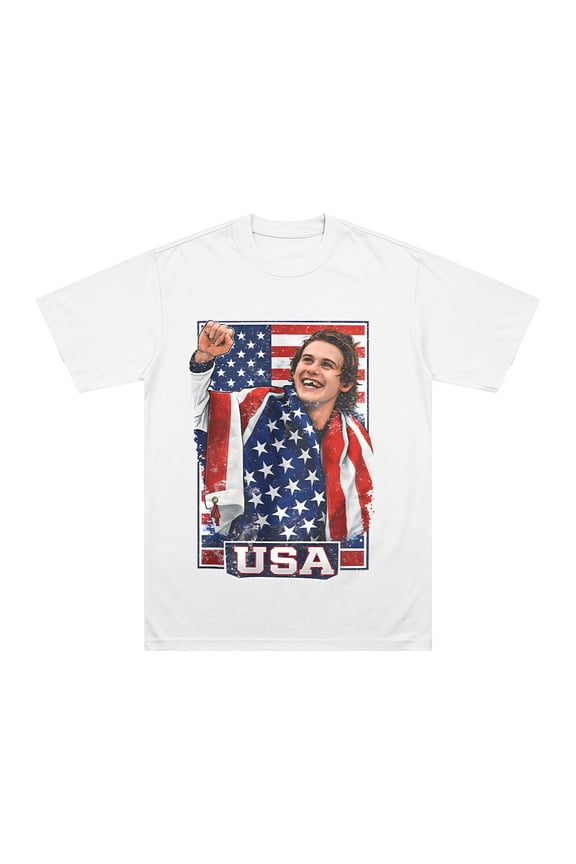 USA Ice Hockey Jack Hughes T Shirts Graphic Clothing Hockey Fan Tee O-neck Cotton T-shirt
