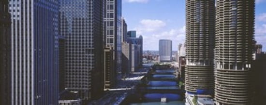 USA Illinois Chicago Chicago River Canvas Art - Panoramic Images (30 x 12)