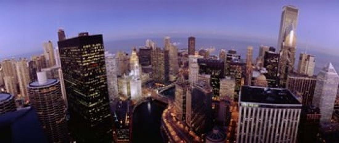 USA Illinois Chicago Chicago River High angle view of the city Canvas Art - Panoramic Images (15 x 6)