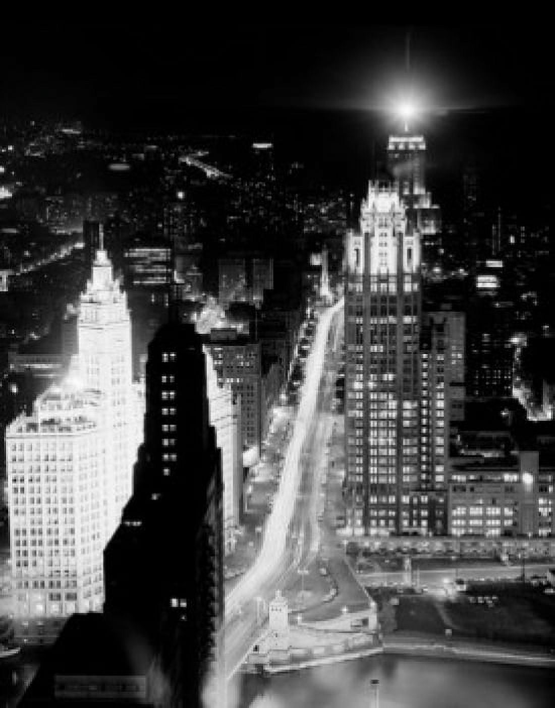 USA Illinois Chicago Night view from Prudential Building Canvas Art - (18 x 24)