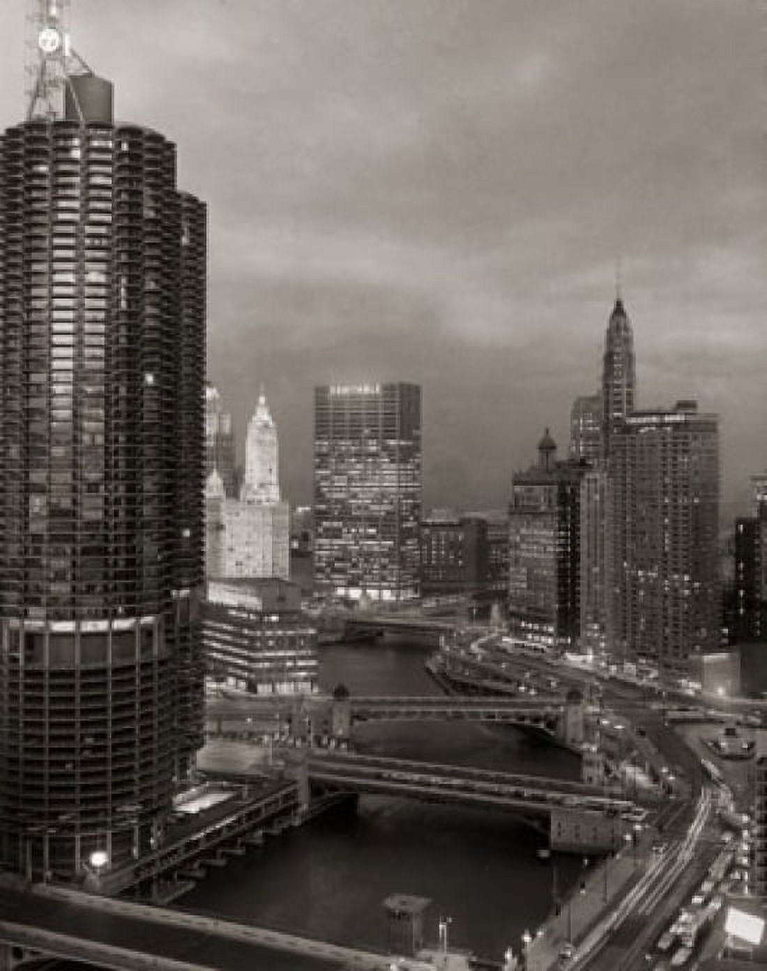 USA Illinois Chicago Skyscrapers along Chicago River Canvas Art - (18 x 24)