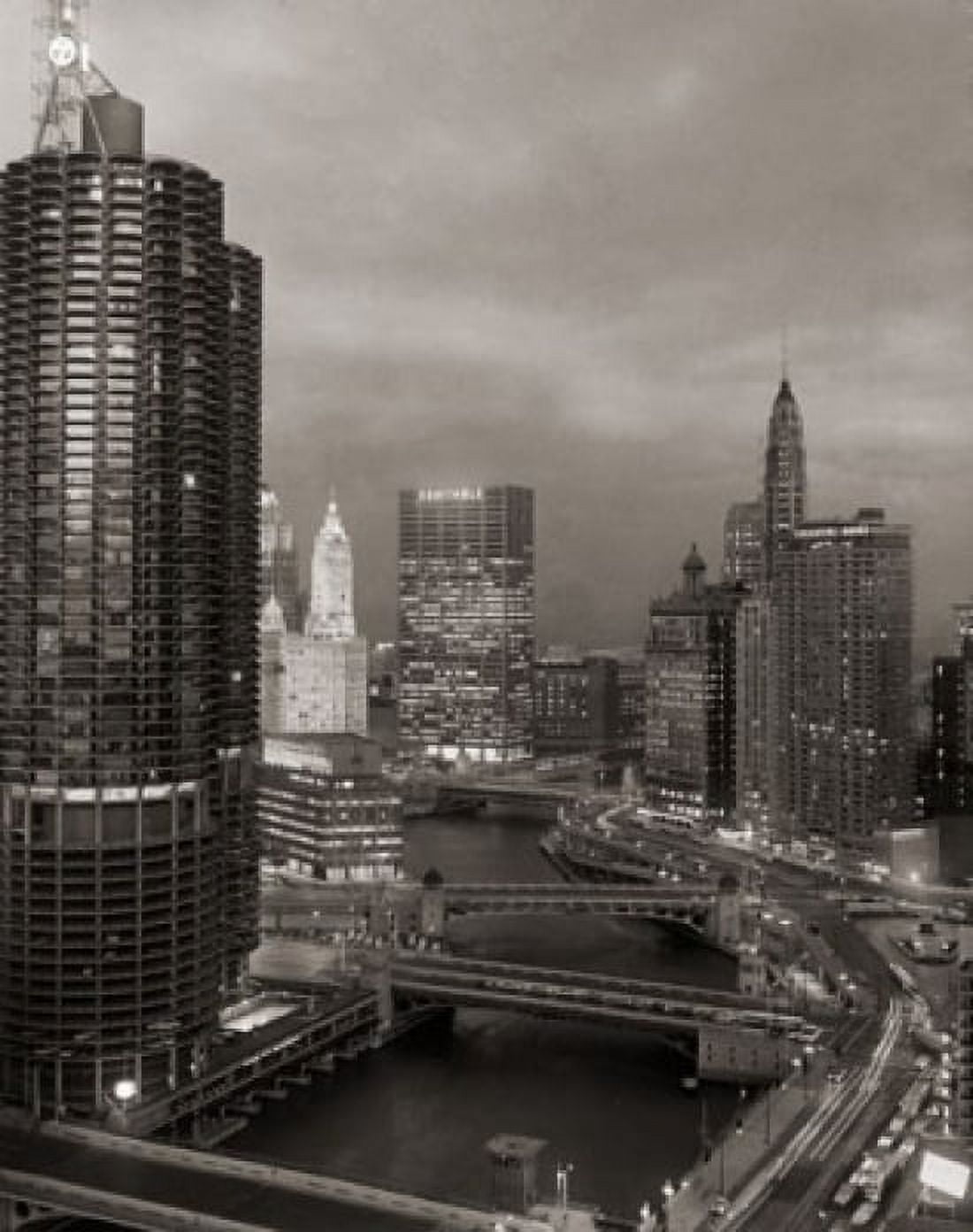 USA Illinois Chicago Skyscrapers along Chicago River Canvas Art - (24 x 36)