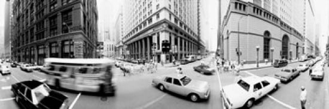 USA Illinois Chicago Vehicles on the road Canvas Art - Panoramic Images (36 x 12)