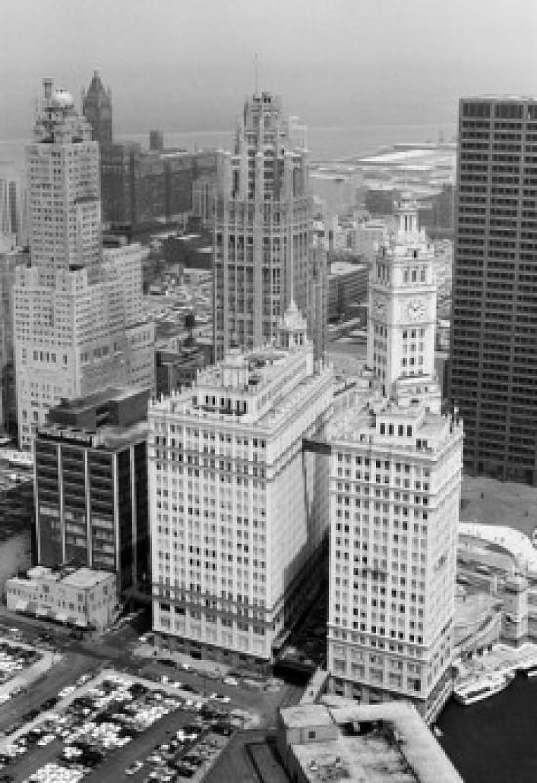 USA Illinois Chicago cityscape with Wrigley Building Canvas Art - (24 x 36)