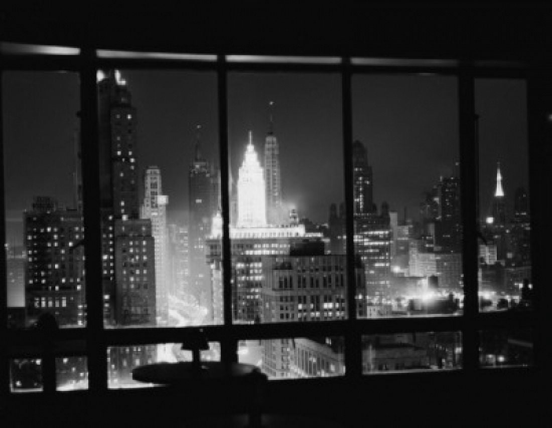 USA Illinois Chicago skyline at night from Allerton Hotel Canvas Art - (18 x 24)