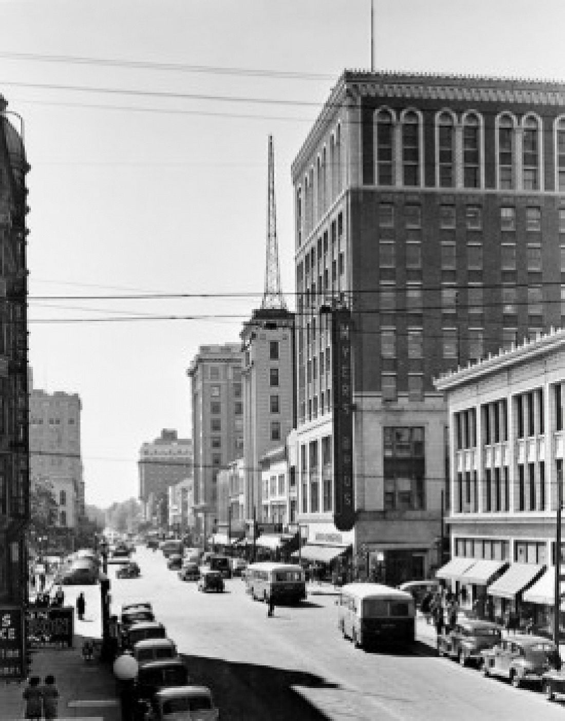 USA Illinois Springfield Street scene in business district Canvas Art - (24 x 36)