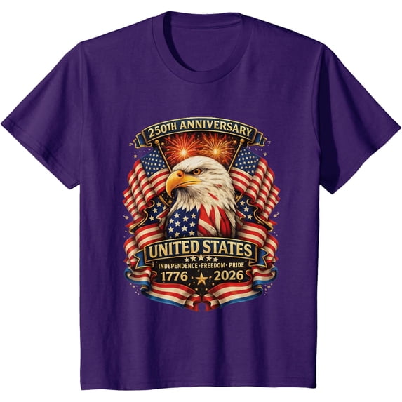USA Independence 250th Anniversary 1776 2026 Patriotic Eagle T-Shirt