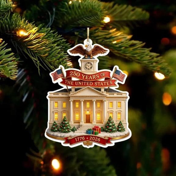 USA Independence 250th Anniversary Pendant, 250 Years of US Acrylic 2D Ornament, Home Indoor Christmas Tree Patriotic Decor, for Keychain, Backpack Hanging Decor, Gift for Friends, Families